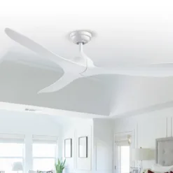 56" Modern Black 3-Blade Propeller DC Ceiling Fan with Remote