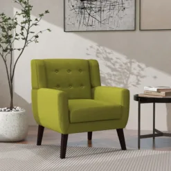 Cotton/ Linen Look Fabric Modern Accent Chair Armchair