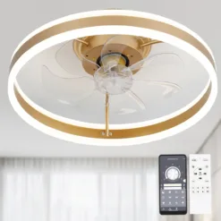 20"/24"/72" Oaks Aura Cotti Low Profile Dimmable Smart Ceiling Fan with Lights 6